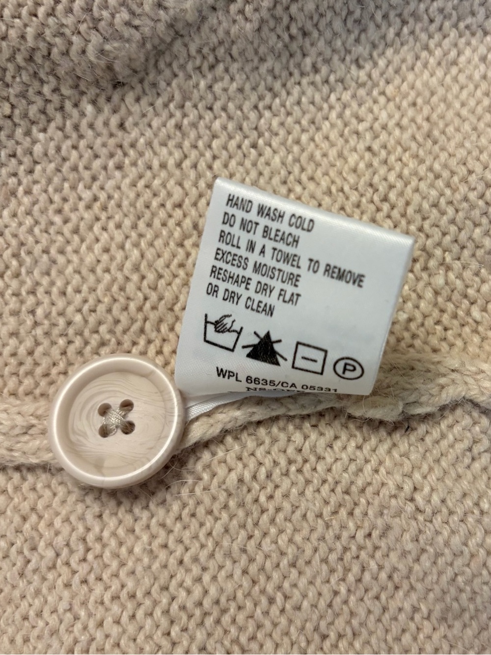 Woolrich Y2K Cream Hooded Button-Front Knit Vest Angora, Ramie Sz Medium - Picture 8 of 8